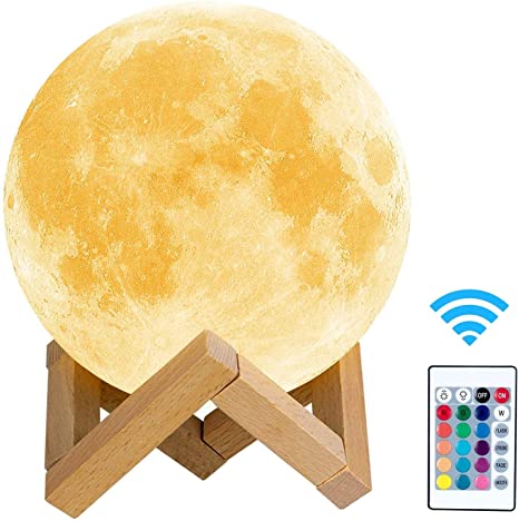 toyuugo Moon lamp (5.9 Inch), 3D Print LED Moon Light Lamp Moon .