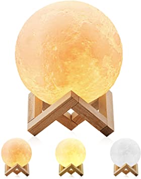 Magicfly Moon Lamp 5.9 Inch 3D Printing Moon Light, Dimmable with .