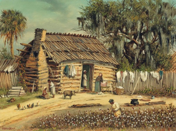 William Aiken Walker (1838-1921), Log and Clay Cabin with Moss .
