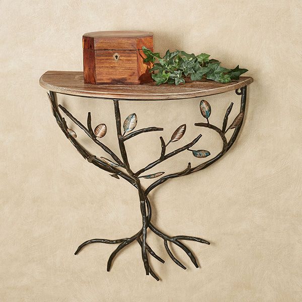 Nature Inspired Leafy Branch Wall Shelf | Wall shelves, Wood .