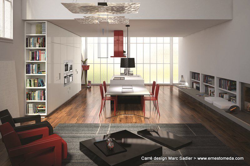 Carré design Marc Sadler | Modern kitchen design, Living area .