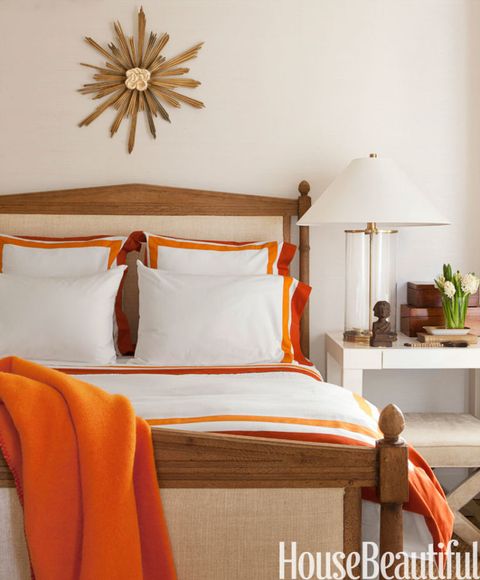 Orange Accent Bedroom - House Beautiful Pinterest Favorite Pins .