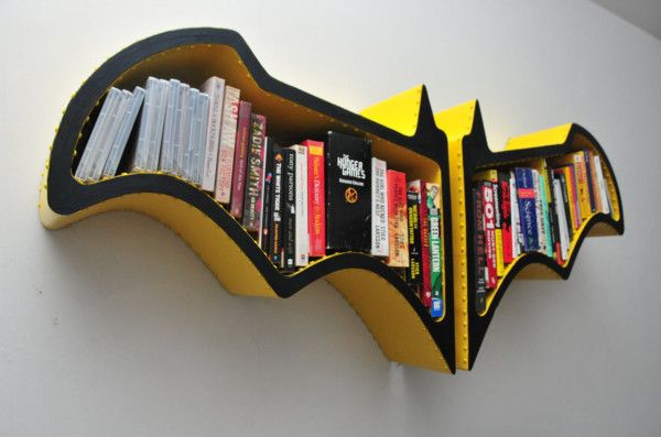 Batman Bat-Shaped Bookshelf | Cool bookshelves, Batman room .