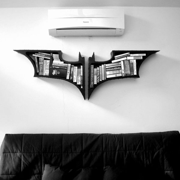 Batman Bat-Shaped Bookshelf | Batman bookshelf, Batman the dark .