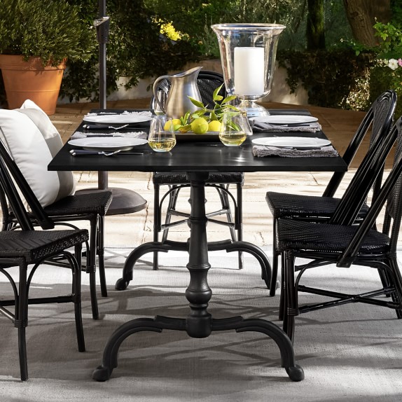La Coupole Indoor/Outdoor Rectangular Dining Table, Black Granite .