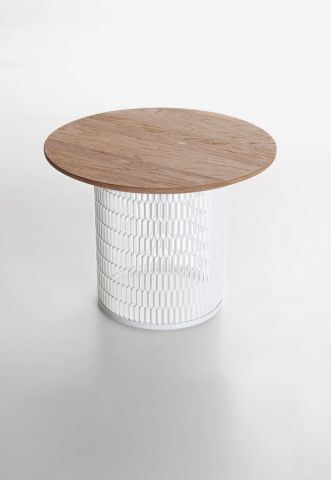 END TABLE IDEA: metal garbage bin + wood top ( possibly with built .
