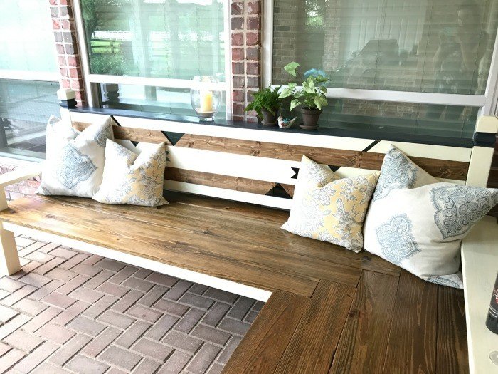 Outdoor DIY L Shaped Bench Build, just $130 - Abbotts At Ho