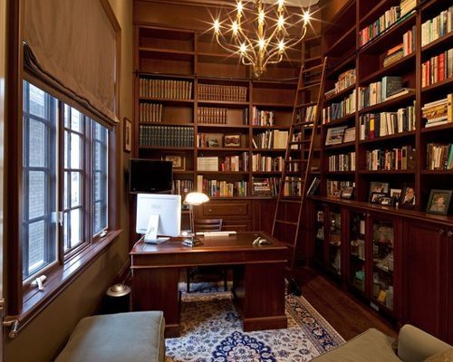 Ideas For Home Office Library | Home library design, Small home .