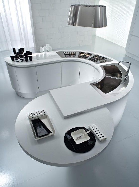 pedini-kitchen-round-countertops | Contemporary kitchen design .