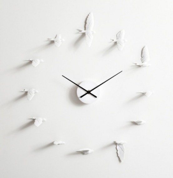Philosophic And Romantic Flying Swallows Clock - DigsDi