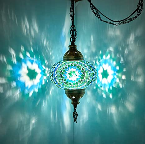 Choose from 12 Designs) Turkish Moroccan Mosaic Glass Chandelier .