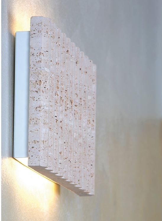 LED #travertine wall light ROMA Stone Collection by @ilide italian .