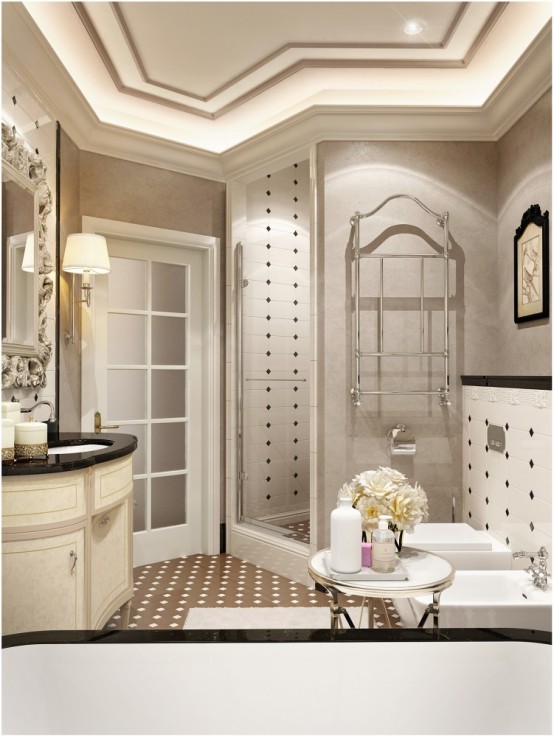Refined Bathroom Design Inspired By Coco Chanel Style - DigsDi