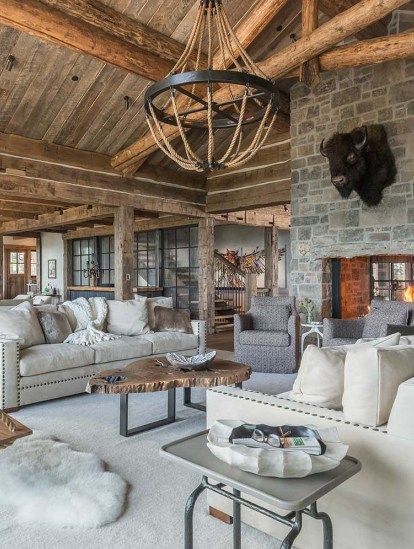 A rustic mountain retreat perfect for entertaining in Big Sky .