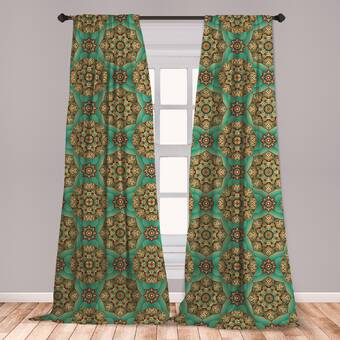East Urban Home Ambesonne Mandala Curtains, Traditional Pattern .