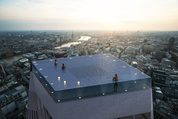 World's First 360-Degree Rooftop Infinity Pool Designed for London .