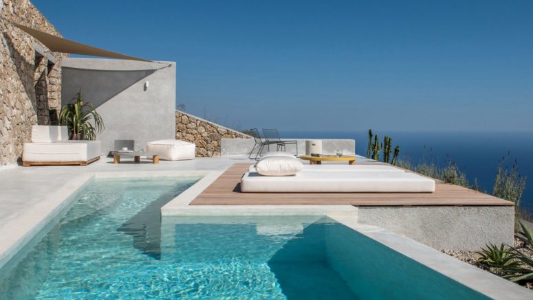 Santorini Holiday Home Inspired With Minimalist Interiors - DigsDi