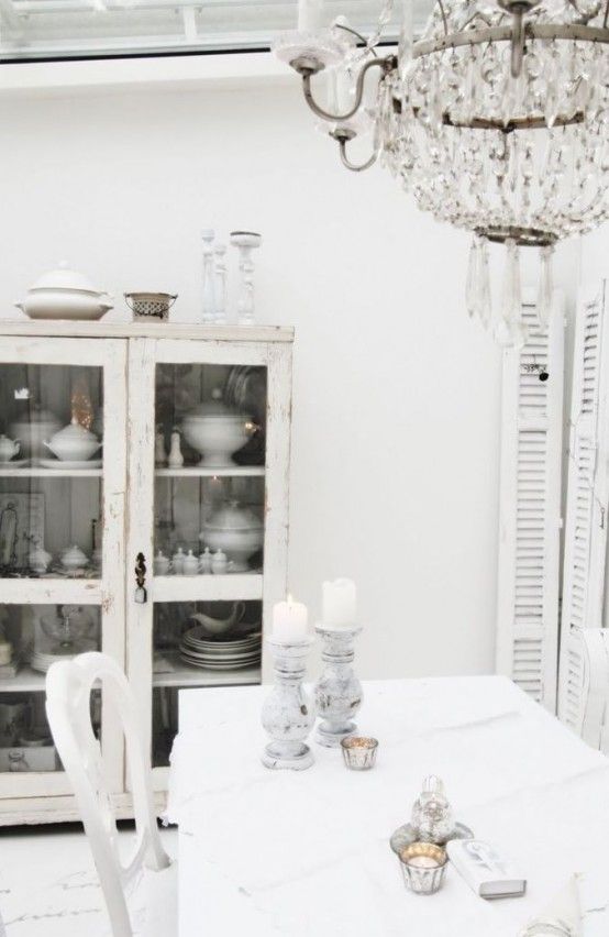 39 Shabby Chic Whitewashed Storage Pieces | Beautiful dining rooms .