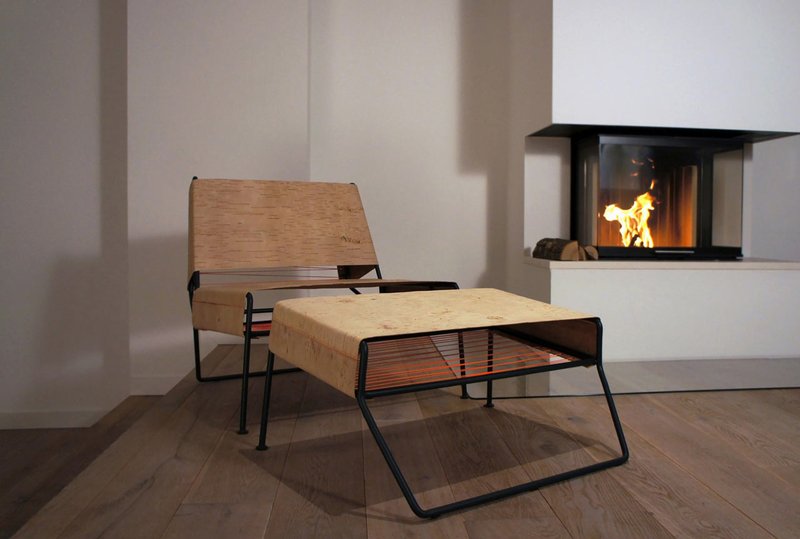Contemporary Lounge Chair that was Made from Birchbark – Sibirjak .