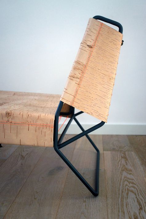 Anastasiya Koshcheeva designs a Lounge Chair made of Birchbark .
