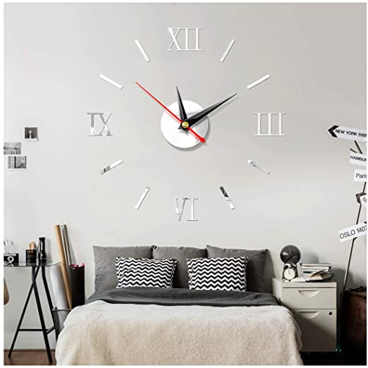 Amazon.com: air-SMART Modern DIY Self Adhesive Interior Wall Clock .