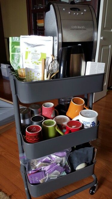 Ikea Raskog cart - tea and coffee "supplies" (loose tea (can't see .