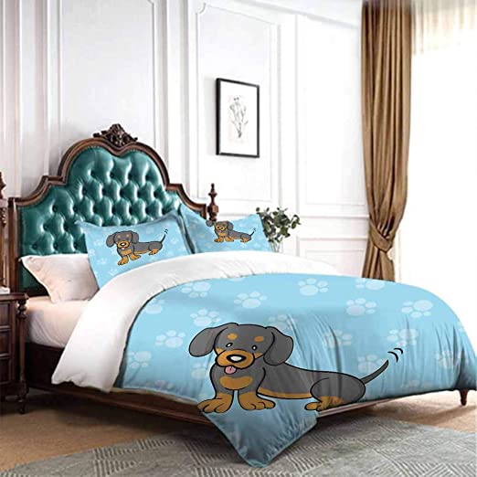 Amazon.com: dsdsgog Home Living Bedding Dachshund,Puppy Cartoon .