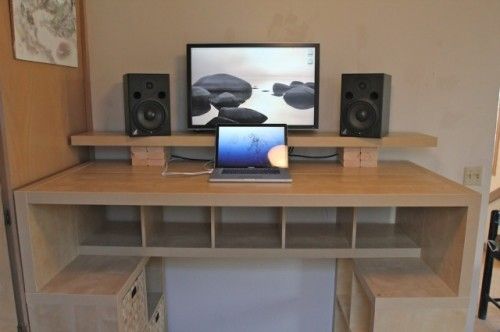 Large DIY Standing Desk With Lots Of Storage Space | Shelterness .