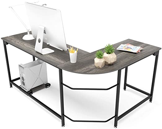 Amazon.com: Teraves Modern L-Shaped Desk Corner Computer Desk Home .