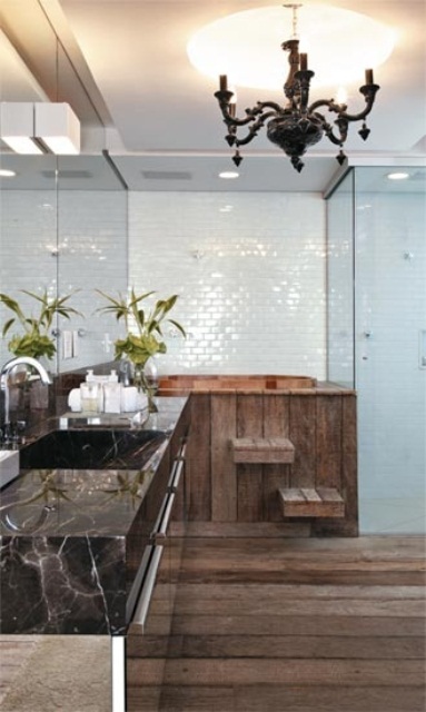45 Stylish And Cozy Wooden Bathroom Designs - DigsDi