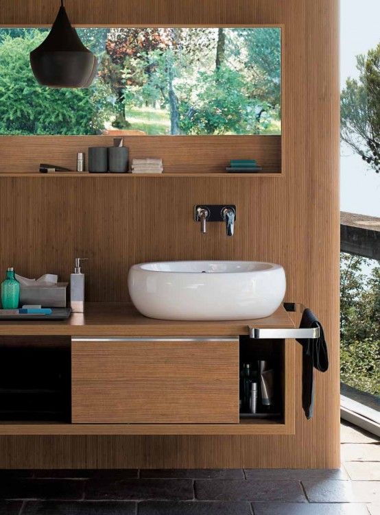 45 Stylish And Cozy Wooden Bathroom Designs | Armarios de baño .