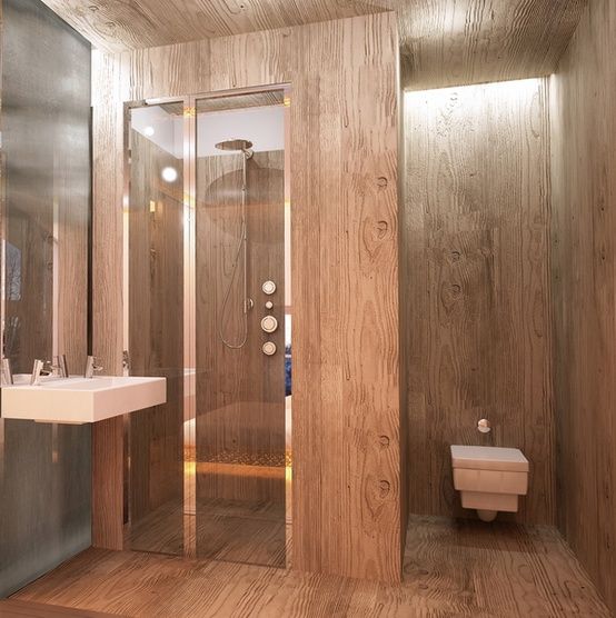 45 Stylish And Cozy Wooden Bathroom Designs | Bathroom design .