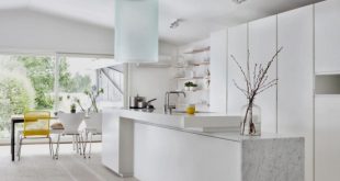 Stylish Minimalist Kitchen With Bright Yellow Accents - DigsDi