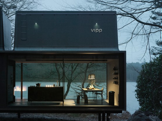 Stylish Minimalist Prefab Vipp Home In Dark Shades - DigsDi