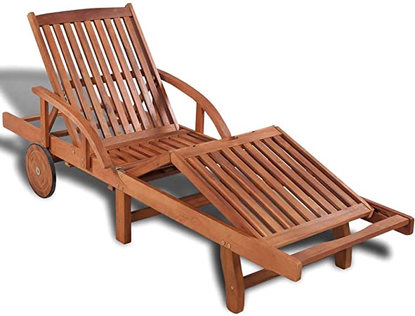 Amazon.com : Benkeg Outdoor Chaise Lounge with Wheels Wood Daybed .