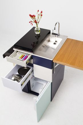 Cozinha compacta ideal para estúdios | Cozinha compacta, Design de .