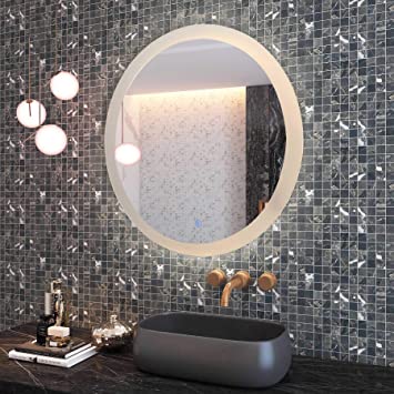Amazon.com: CO-Z 28'' Dimmable Round LED Bathroom Mirror, Plug-in .