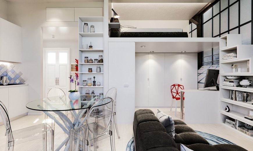 Small 29 Sqm Studio Apartment in White is a Super Stylish Space-Sav