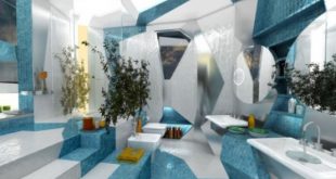 Two Contrasting Bathroom Designs In Futuristic Style - DigsDi