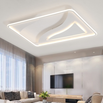 White Ultra Thin Ceiling Lamp Contemporary Acrylic LED Flush .