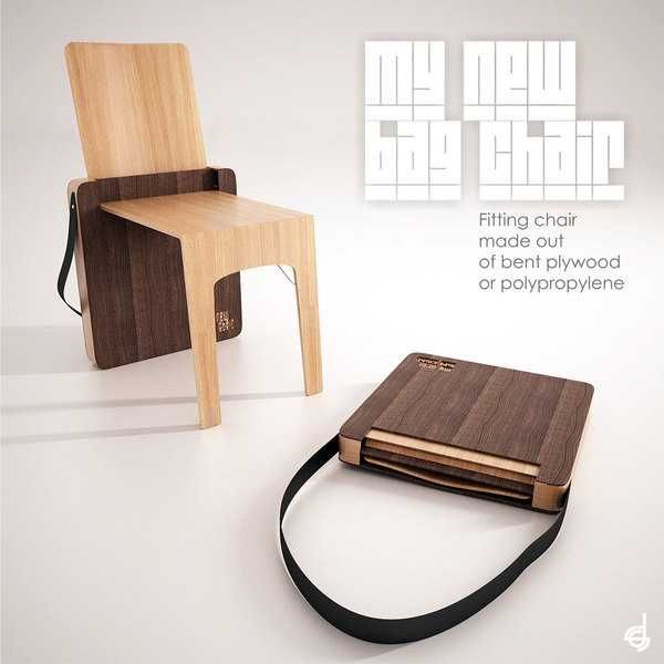 Portable Folding Chair Design, Bag Chair by Stevan Djurovic .