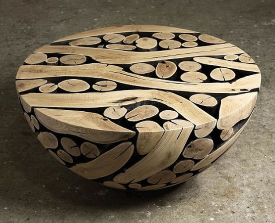 Unique Wooden Sphere Furniture And Art In One - DigsDi