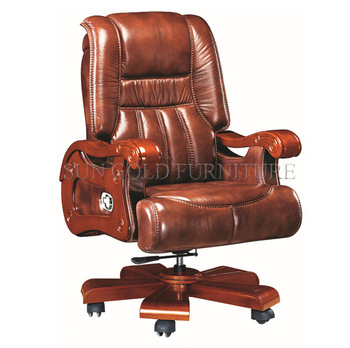 Brown Leather Swivel Big Boss Chair,Ceo Desk Chair,Luxury Office .