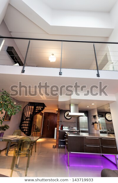 Vertical Photo Loft Apartment Modern Interior Stock Photo (Edit .