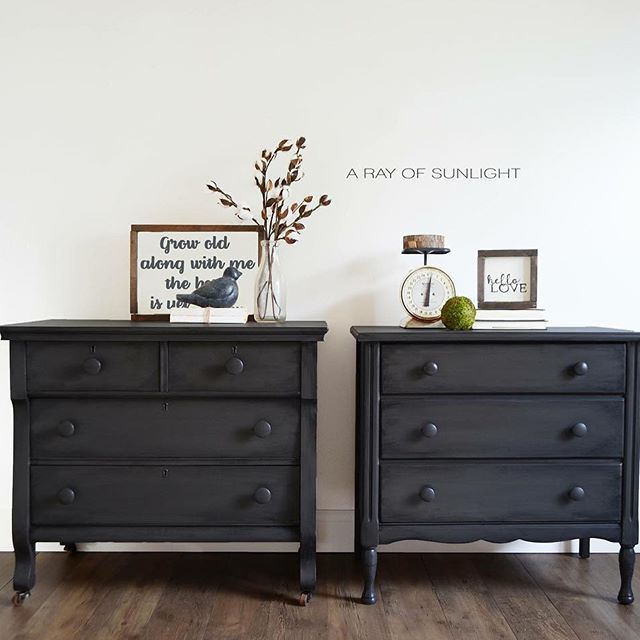 Mix matched grey nightstands from old vintage dressers that were .