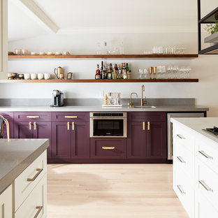 75 Beautiful Kitchen With Purple Cabinets And Stainless Steel .