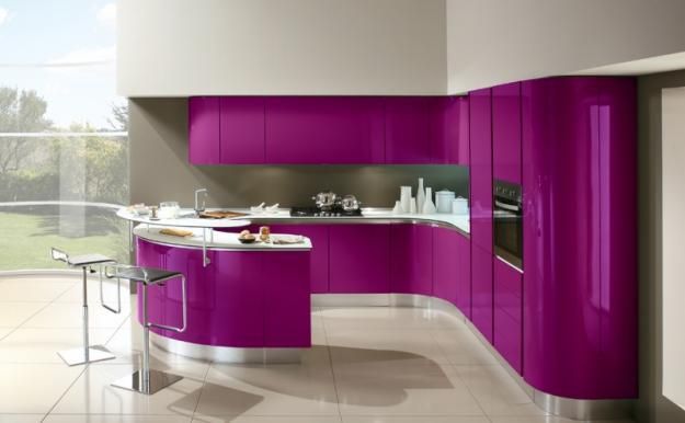 easy-on-the-eye-purple-round-kitchen-inspiration-cabinets - Moda .
