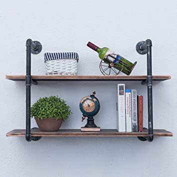 Amazon.com: GWH Industrial Pipe Shelving Wall Mounted,36in Rustic .