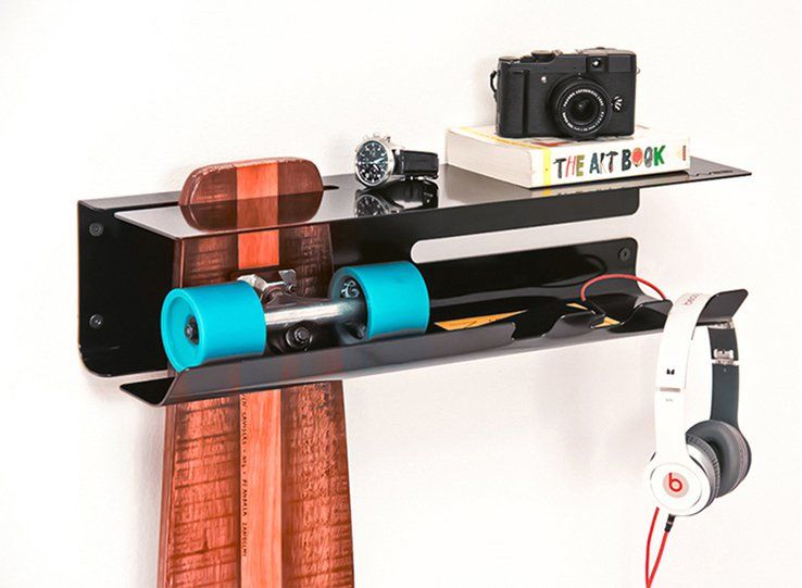 Wall Ride Skateboard Shelf | Skateboard rack, Skateboard shelves .