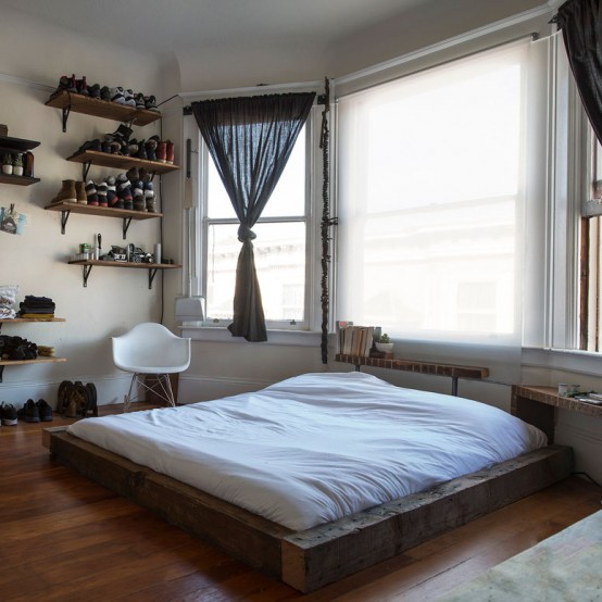 Well-Organized Masculine Bedroom Combined With A Closet - DigsDi